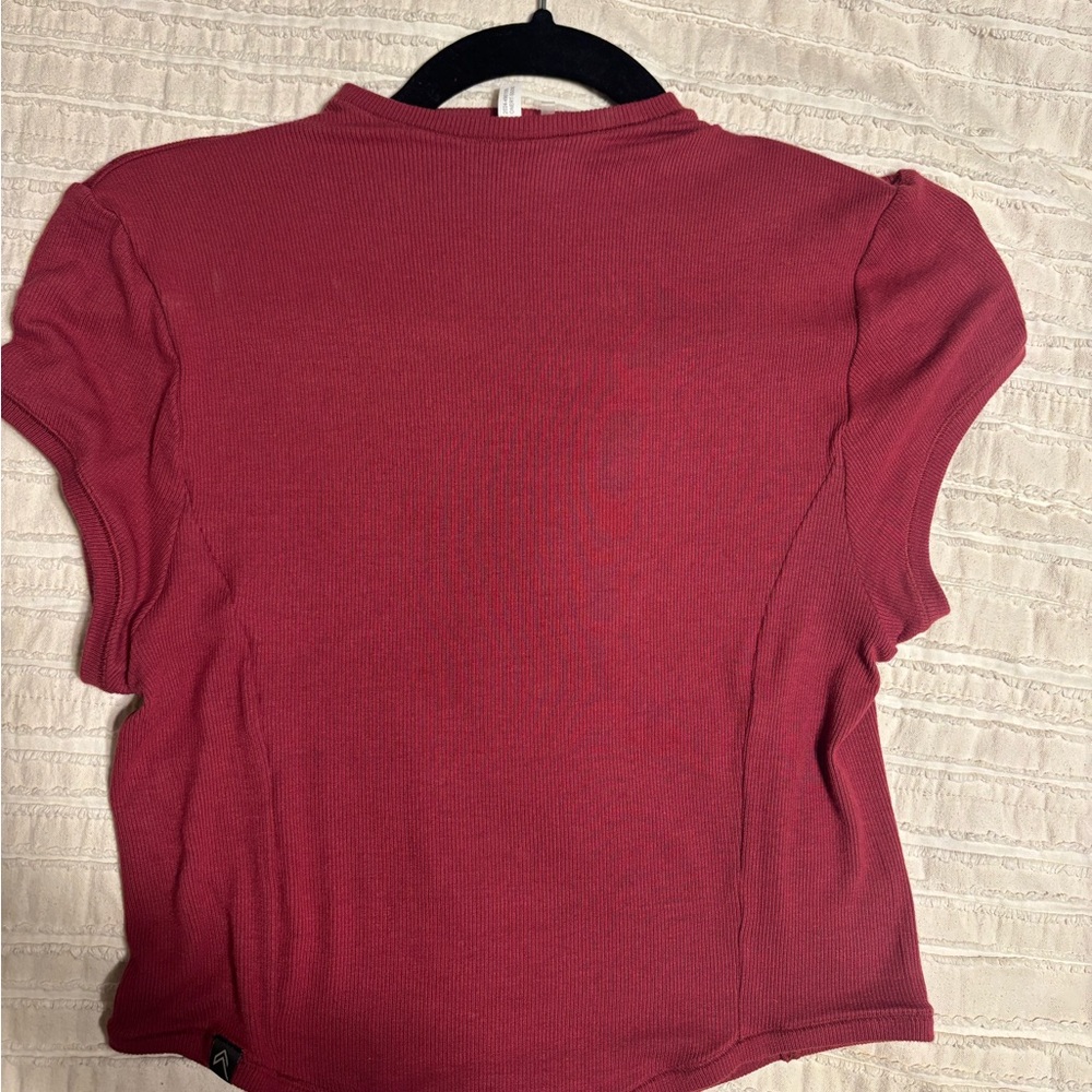 Oner Active Burnt Cherry Rib Mock Neck Mellow Sof… - image 5